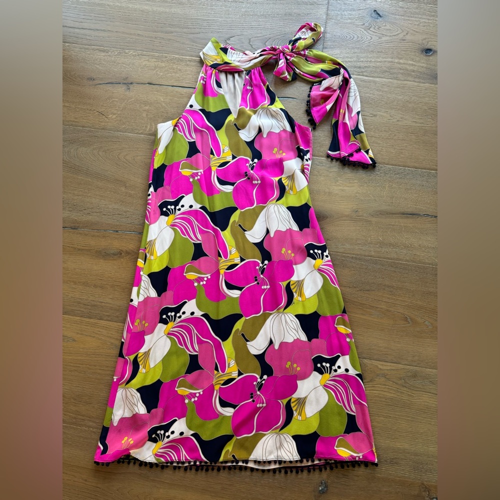 Trina Turk Multi Color High Neck Dress